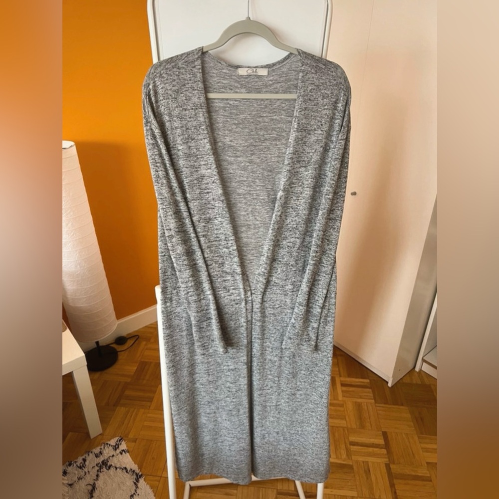 C&A long gray cardigan